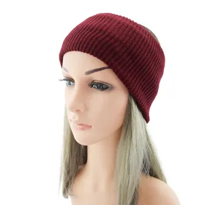 Solid color knitted headband for women, thick wool hair band, warm winter sports yoga hair accessory.