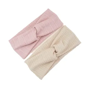 Bandeau croisé en tricot pour femmes, bande de cheveux de yoga élastique, accessoire de sport.