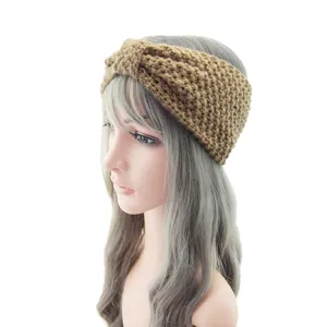 Gestricktes Stirnband für Damen Winter warm Häkeln Kreuz Haarreif lässige Haaraccessoires