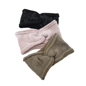 Gestricktes Stirnband-Set mit Metallfaden, warme Winter-Ohrenwärmer Haaraccessoires.