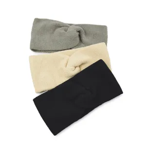 Soft knitted headband with twisted design, perfect for autumn and winter daily warm wear.