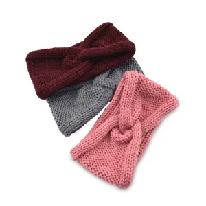 Knitted twist headband detail, autumn winter warm hair accessory, soft wool knit ear warmer