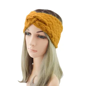 Women winter knitted twist headband warm ear warmer fashion hair accessory casual daily wear.