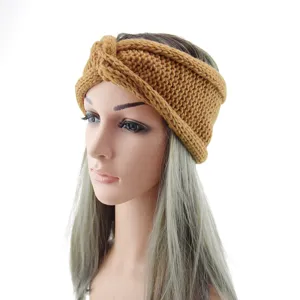 Knitted headband twist ear warmer winter wool hair band cozy braided sports yoga hair accessory