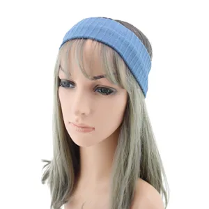 Fascia per capelli in maglia a coste elastica tinta unita sport yoga accessorio donna