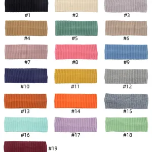Fascia per capelli in maglia a coste tinta unita elastica sport yoga varianti colore.