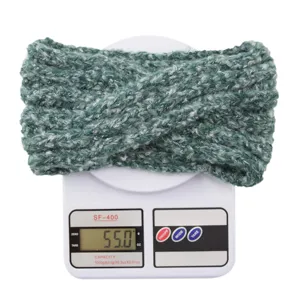 Bunte Mohair Strick Stirnband Kreuz Design warme Sport Haarschmuck für Frauen.