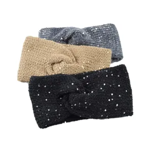 Stylish knitted sequin twist headband winter warm hair band fashion hair accessories