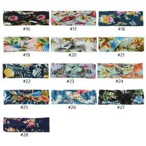 Bandeau croisé à imprimé floral pour femme, sport, yoga, fitness, accessoire en tissu noué.
