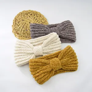 Gestricktes Stirnband Winter warme Haarschmuck weiche Samt Ohrenwärmer Haarreifen für Frauen