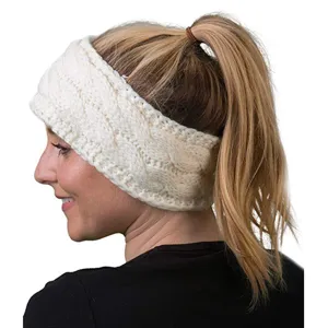 Fascia lavorata a maglia per donna inverno caldo paraorecchie accessorio capelli.