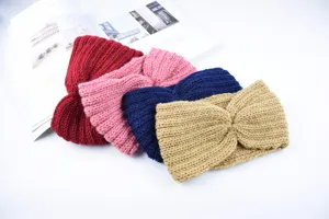 Gestricktes Stirnband weicher Ohrenwaermer warmer Winter Haarschmuck elastisches Mode