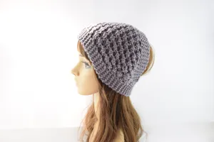 Diadema de punto gris para mujer invierno cálido de lana orejera accesorio para el pelo