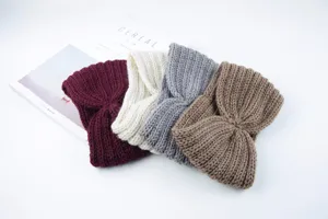 Grobstrick Stirnband Ohrenwärmer Winter kuschelig Haarband Set stylisch einfarbig Haarbänder Damen