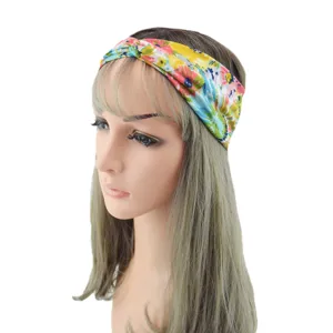 Bandeau torsadé imprimé floral en tissu noué pour cheveux accessoires de mode quotidienne.