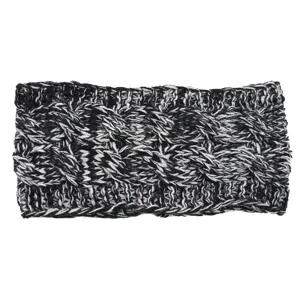 Fascia per capelli in maglia treccia nera e bianca scaldaorecchie invernale accogliente