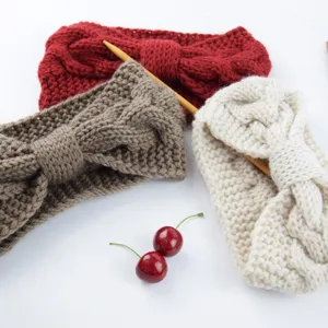 Gebreide strik hoofdband winter warme haarband dikke vlecht oorbeschermer stijl