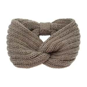 Gebreide twist haarband voor dames, stijlvolle winter haaccessoire in effen kleur voor comfort.