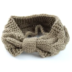 Gebreide haarband voor vrouwen winter warm strik haarhoepel grove steek haaraccessoire