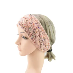 Fascia per capelli in maglia invernale, cerchietto intrecciato crochet, paraorecchie colorato.