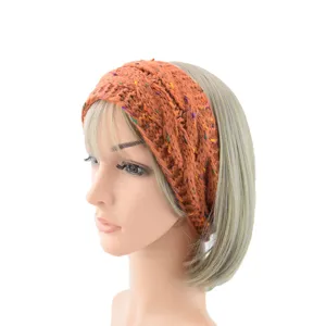 Donna inverno fascia lavorata a maglia spessa comoda fascia per capelli calda casual moda