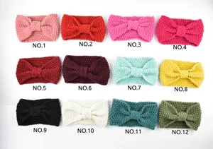 Knitted Bow Hair Band Cute Winter Warm Headwear Assorted Colors Hair Accessories for Women
