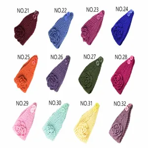 Gestricktes Blumen Stirnband Winter warmer Ohrenschützer Haarschmuck für Damen Alltag