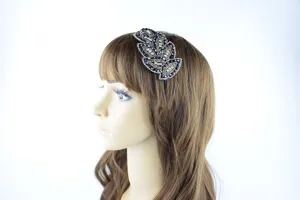 Handgemachter Kristall Perlen Blatt Haarreif eleganter Haarschmuck Damen Party elegant
