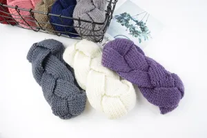 Gestricktes Haarband Winter warm geflochtener Haarschmuck weicher elastischer Ohrenwärmer für Damen