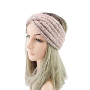 Winter warmer Strick Stirnband Kreuz Design Mohair Ohrenschuetzer Haarschmuck modisch