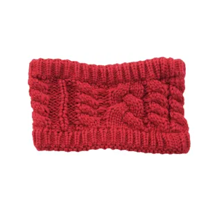 Bandeau tricoté torsade rouge hiver chaud cache-oreilles élastique accessoire cheveux laine