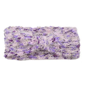 Diadema de punto esponjosa diseño de lazo retorcido accesorio para pelo morado de invierno