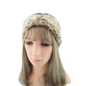 Diadema de punto grueso calentador orejas invierno trenzada accesorios moda lana suave