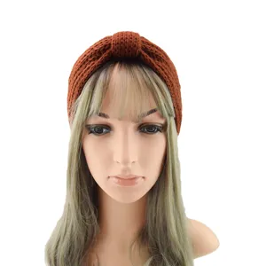 Πλεκτό headband για γυναίκες, χειμερινό ζεστό μάλλινο τουρμπάνι με κομψό φιόγκο αξεσουάρ