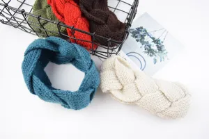 Gestricktes geflochtenes Stirnband Winter warme Haarschmuck weiche elastische Ohrenwärmer