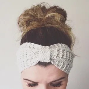 Handmade knitted headband, cozy winter ear warmer twist hair band for women accessories.