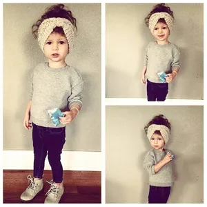 Toddler knitted winter headband thick warm hair accessory cute ear warmer baby hairband
