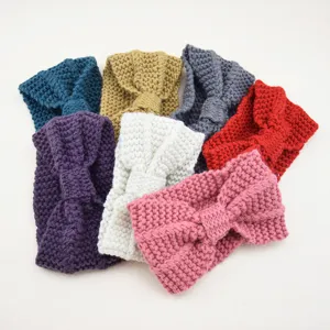 Chunky knit headband warm winter ear warmer hair accessories multi-color soft braided hair band