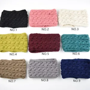 Knitted winter warm ear warmer chunky braided headband for women elastic hair accessories