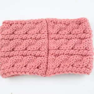 Pink chunky knit headband winter ear warmer cozy cable knitted hair band hair accessories