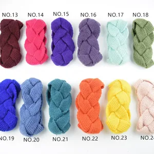 Gestreicktes geflochtenes Stirnband aus Wolle Winter warmes Haaraccessoire Mode Haarreif