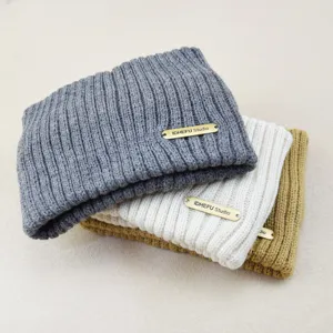 Knitted headband winter warm ear protection solid color fashion hair accessory set 3pcs