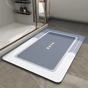 Modern Minimalist Diatom Mud Bathroom Mat Super Absorbent Quick Drying Non-Slip Floor Mat Geometric Letter Pattern For Shower Toilet Entrance Home Decor