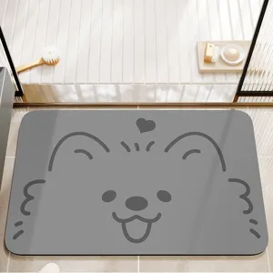 Cute Cartoon Diatom Mud Bathroom Mat Super Absorbent Quick Dry Non-Slip Bath Rug Soft Diatomaceous Earth Floor Pad For Toilet Home Decor