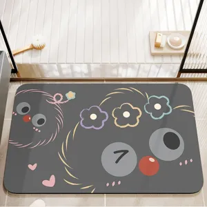 Cute cartoon bath mat absorbent non-slip floor mat for bathroom cute animal design