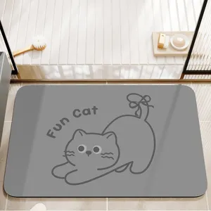 Cute cartoon bath mat absorbent non slip floor mat for bathroom anti skid soft rug