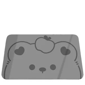 Cute cartoon bath mat with absorbent and quick-drying anti-slip features for home bathroom.