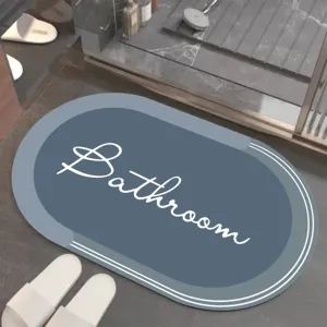 Tapis de bain absorbant en terre de diatomée antidérapant ovale pour toilettes maison