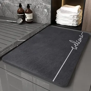 Minimalist bathroom floor mat non-slip diatomaceous earth welcome mat for home decor.