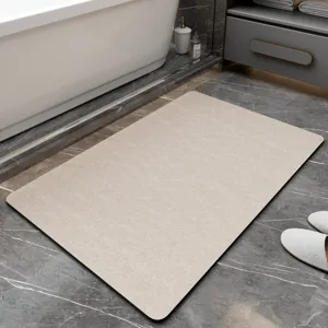 Minimalist diatomaceous earth bath mat, anti-slip quick drying absorbent floor carpet for bathroom.